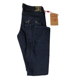 True Religion World Tour Stella Womens 28x32 Blue Denim Jeans Skinny NWT